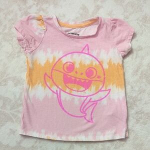 Pinkfong Pink and Orange Kids Shark Tee